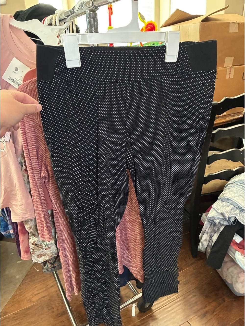 Elements black polka dot maternity pants size 8P